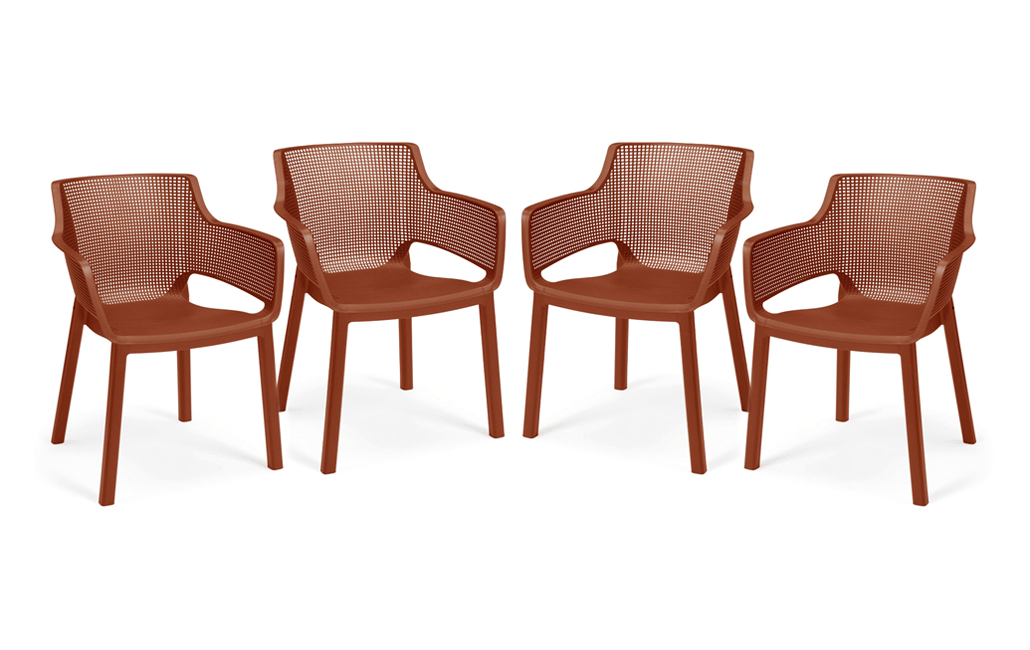 Keter Elisa Dining Chair: Terracotta - 6 PACK