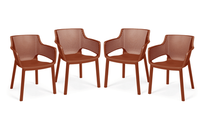 Keter Elisa Dining Chair: Terracotta - 6 PACK