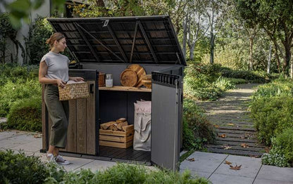 PRE ORDER: OCT. - Keter Signature Horizontal Shed - Walnut Look 2020L