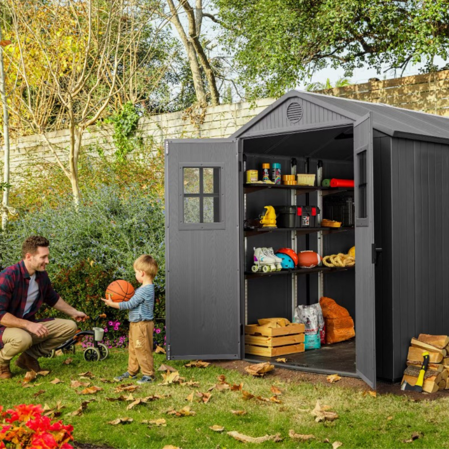Keter Darwin 6x8 Garden Shed - Grey (1.9 x 2.4m)