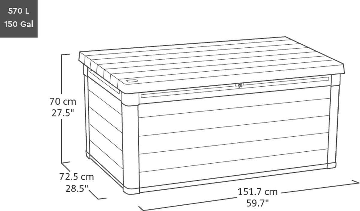 PRE ORDER: OCT. - Keter Signature 570L Storage Box - Walnut Look