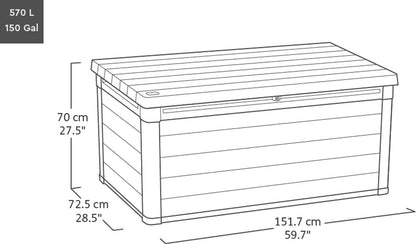 PRE ORDER: OCT. - Keter Signature 570L Storage Box - Walnut Look