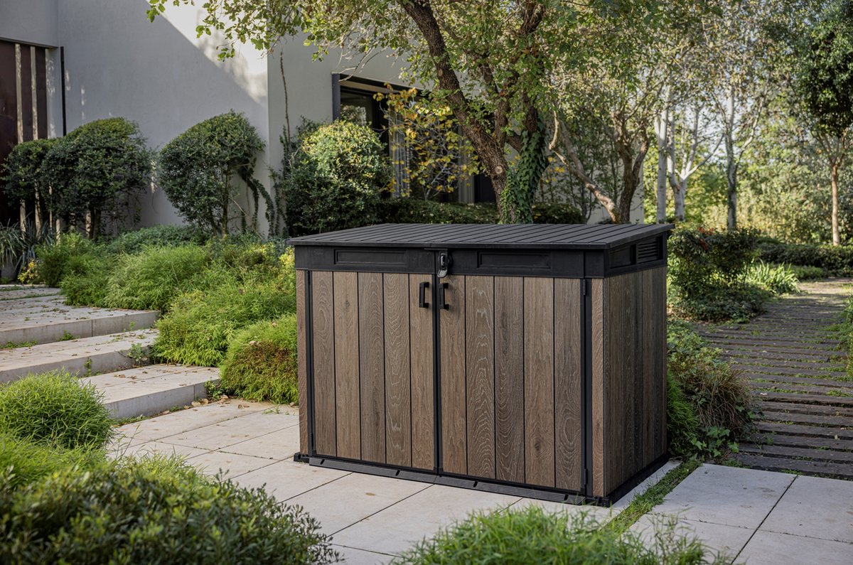 PRE ORDER: OCT. - Keter Signature Horizontal Shed - Walnut Look 2020L