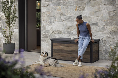 PRE ORDER: OCT. - Keter Signature 570L Storage Box - Walnut Look