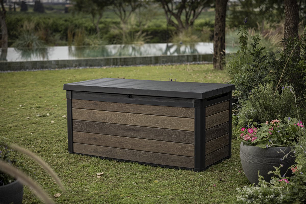 PRE ORDER: OCT. - Keter Signature 570L Storage Box - Walnut Look
