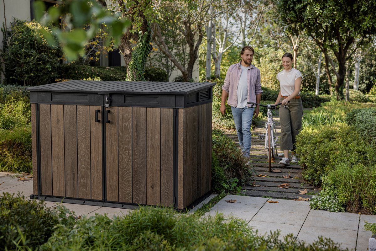 PRE ORDER: OCT. - Keter Signature Horizontal Shed - Walnut Look 2020L