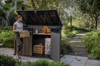 PRE ORDER: OCT. - Keter Signature Horizontal Shed - Walnut Look 2020L