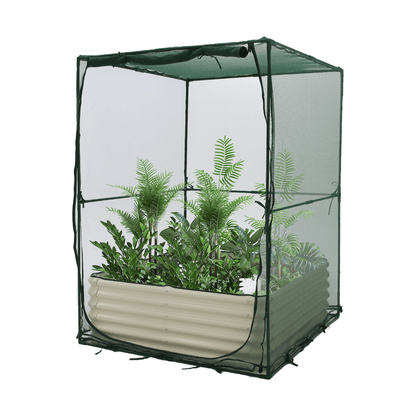 Raised Bed (1.25m2 - Height 43cm) with Net Crop Cage (1.25m2 x 1.8m High) - mazeproducts