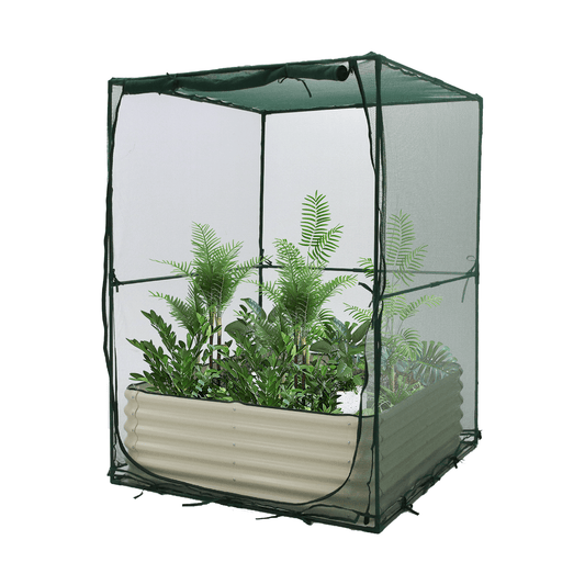 Raised Bed (1.25m2 - Height 43cm) with Net Crop Cage (1.25m2 x 1.8m High) - mazeproducts