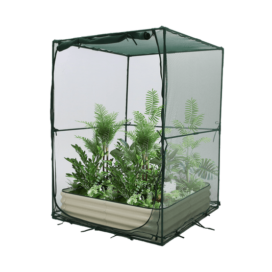 Raised Bed (1.25m2 - Height 29cm) with Net Crop Cage (1.25m2 x 1.8m High) - mazeproducts