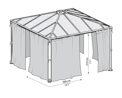 Curtain Set for 3 - 4 m. Garden Gazebo - mazeproducts