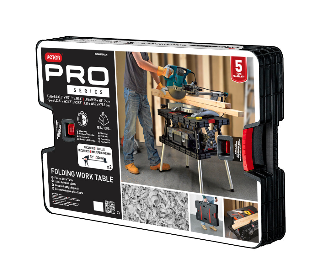 Keter Folding Work Table with Clamps