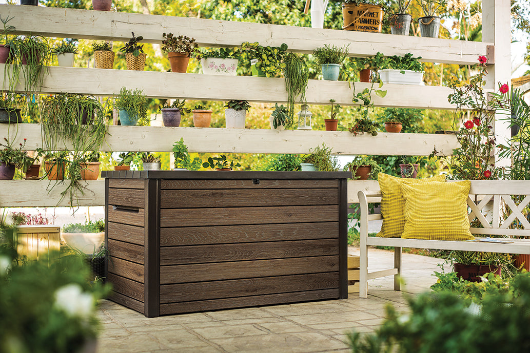 PRE ORDER: OCT. - Keter Signature 870L Storage Box - Walnut Look