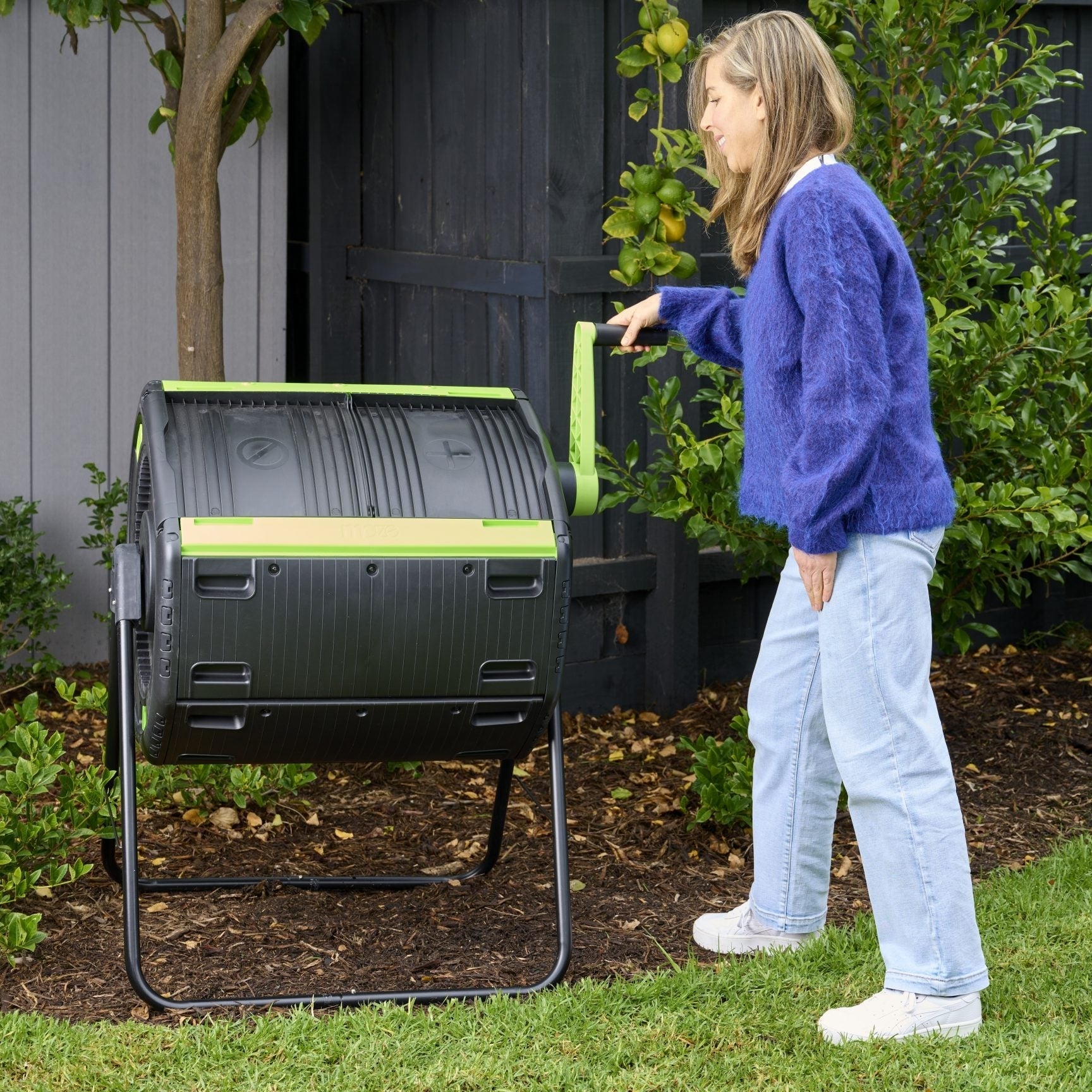 180L MAZE Geared Twin Tumbler with Composting Cart – mazeproducts