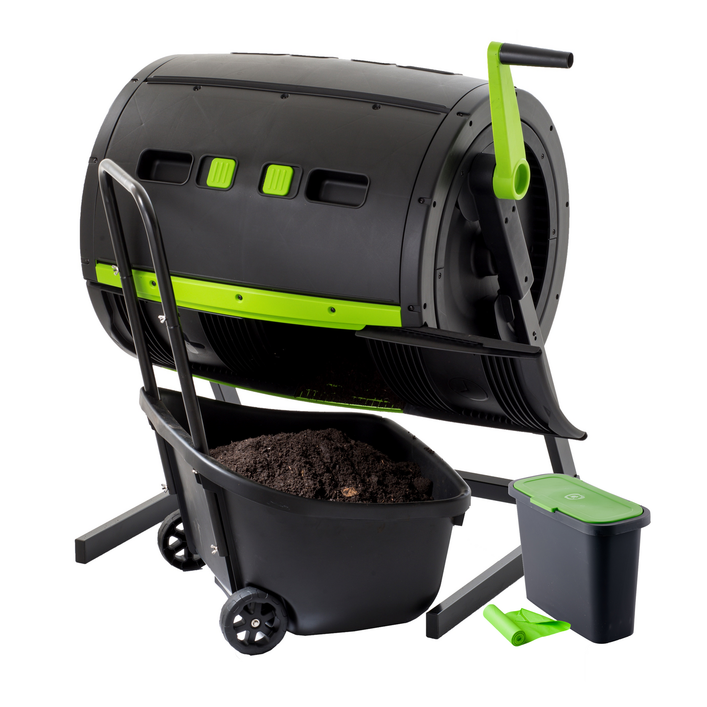 245L MAZE Compost Tumbler (Mega Bundle, 9L caddy)