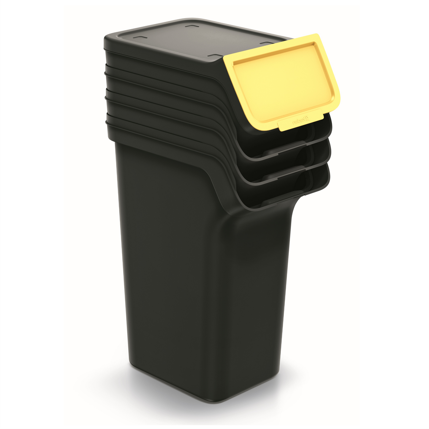 25L STACKBOX Q Waste Separation Bins - Set of 4 - Black
