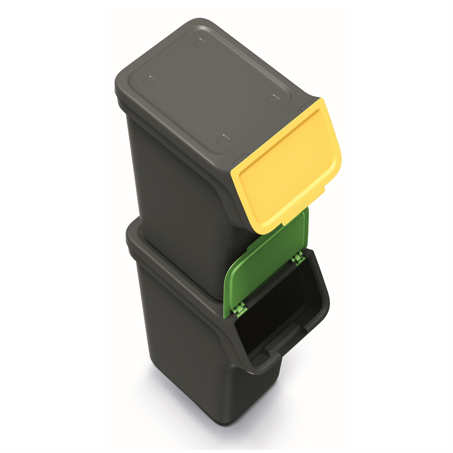 25L STACKBOX Q Waste Separation Bins - Set of 4 - Black