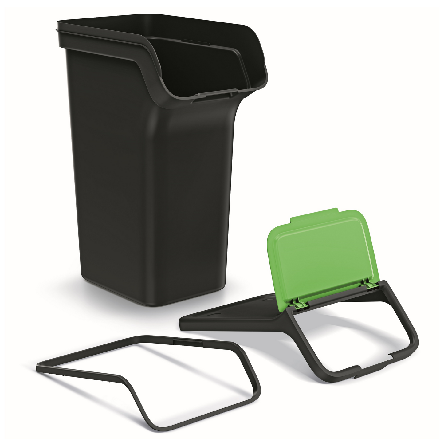 25L STACKBOX Q Waste Separation Bins - Set of 4 - Black