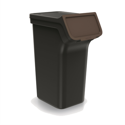 25L STACKBOX Q Waste Separation Bins - Set of 4 - Black