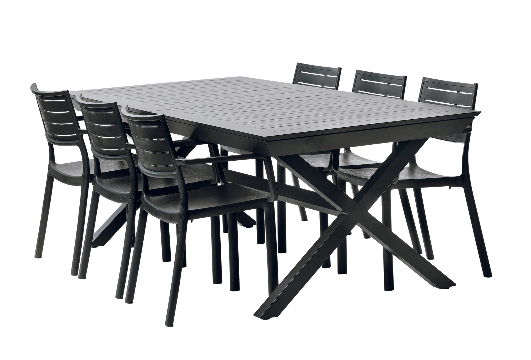 Keter Barcelona Metaline Extendable Dining Set - Black