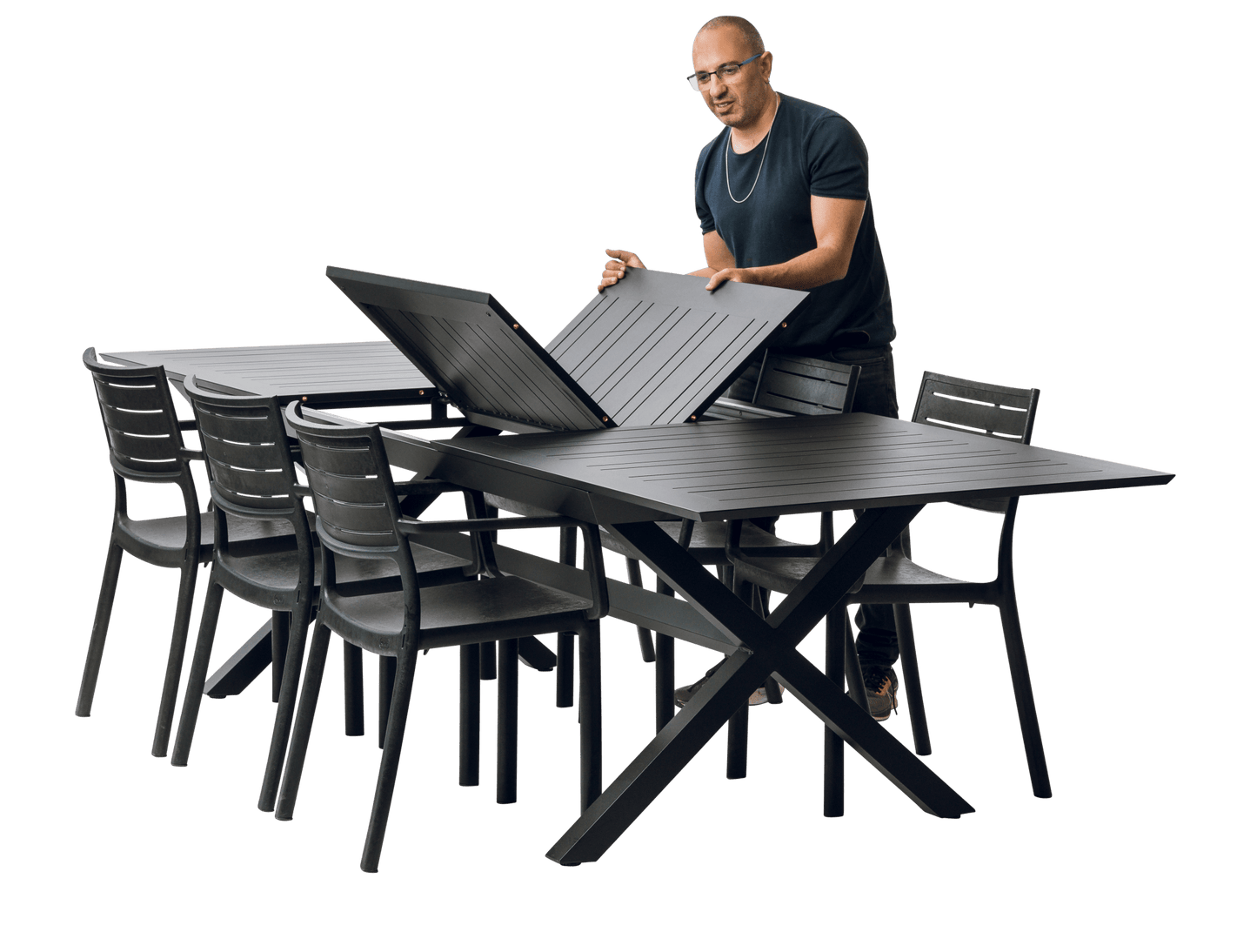 Keter Barcelona Metaline Extendable Dining Set - Black