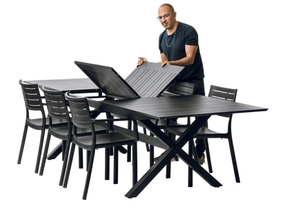 Keter Barcelona Metaline Extendable Dining Set - Black