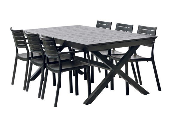 Keter Barcelona Metaline Extendable Dining Set - Black