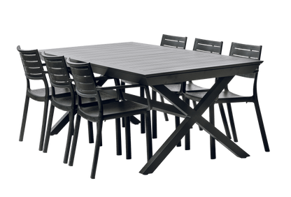 Keter Barcelona Metaline Extendable Dining Set - Black