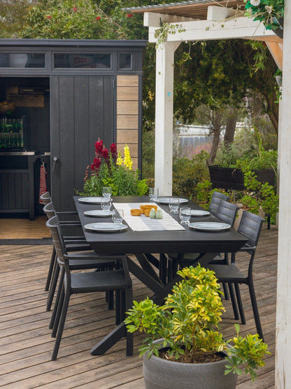 Keter Barcelona Metaline Extendable Dining Set - Black