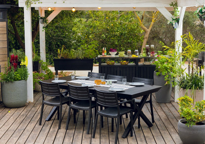 Keter Barcelona Metaline Extendable Dining Set - Black