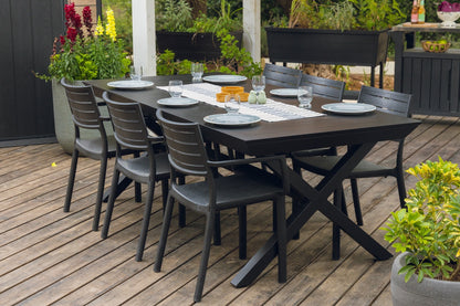Keter Barcelona Metaline Extendable Dining Set - Black