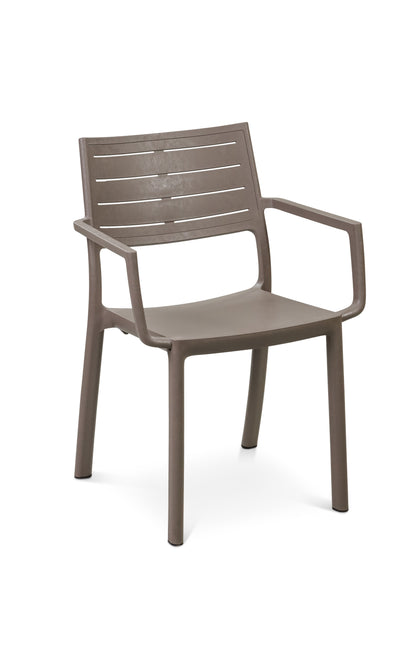 PRE ORDER: SEP. - Keter Metaline Metal Look Dining Chair: Cappuccino- 6 Pack