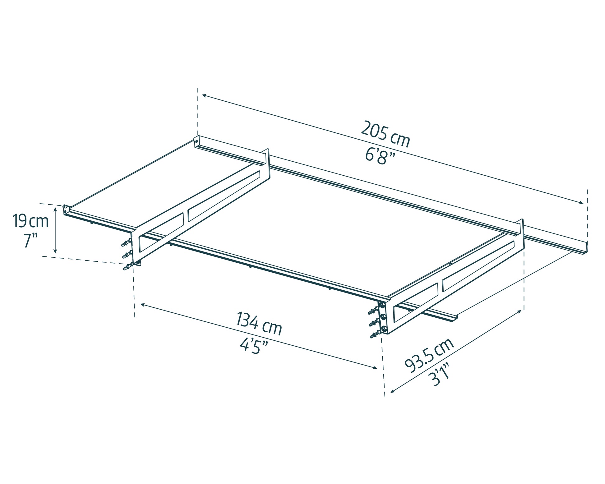 Bremen Door Awning 2.1m x 0.9m - Grey Frame With Clear Panel