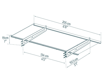 Bremen Door Awning 2.1m x 0.9m - Grey Frame With Clear Panel