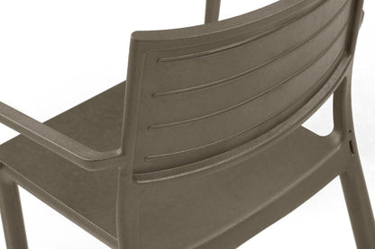 PRE ORDER: SEP. - Keter Metaline Metal Look Dining Chair: Cappuccino- 6 Pack
