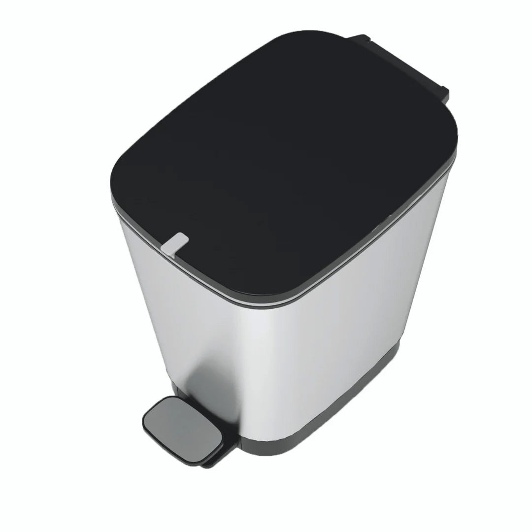 PRE ORDER: OCT. - Curver Chic 10L Pedal Bin - Steel Look