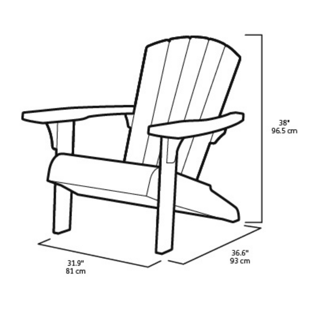 PRE ORDER: NOV. - Keter Troy (no cup holder) Adirondack - Graphite