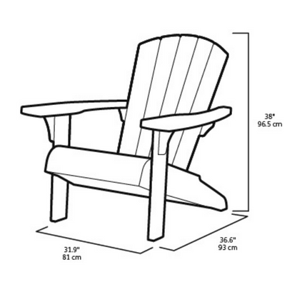 PRE ORDER: NOV. - Keter Troy (no cup holder) Adirondack - Graphite