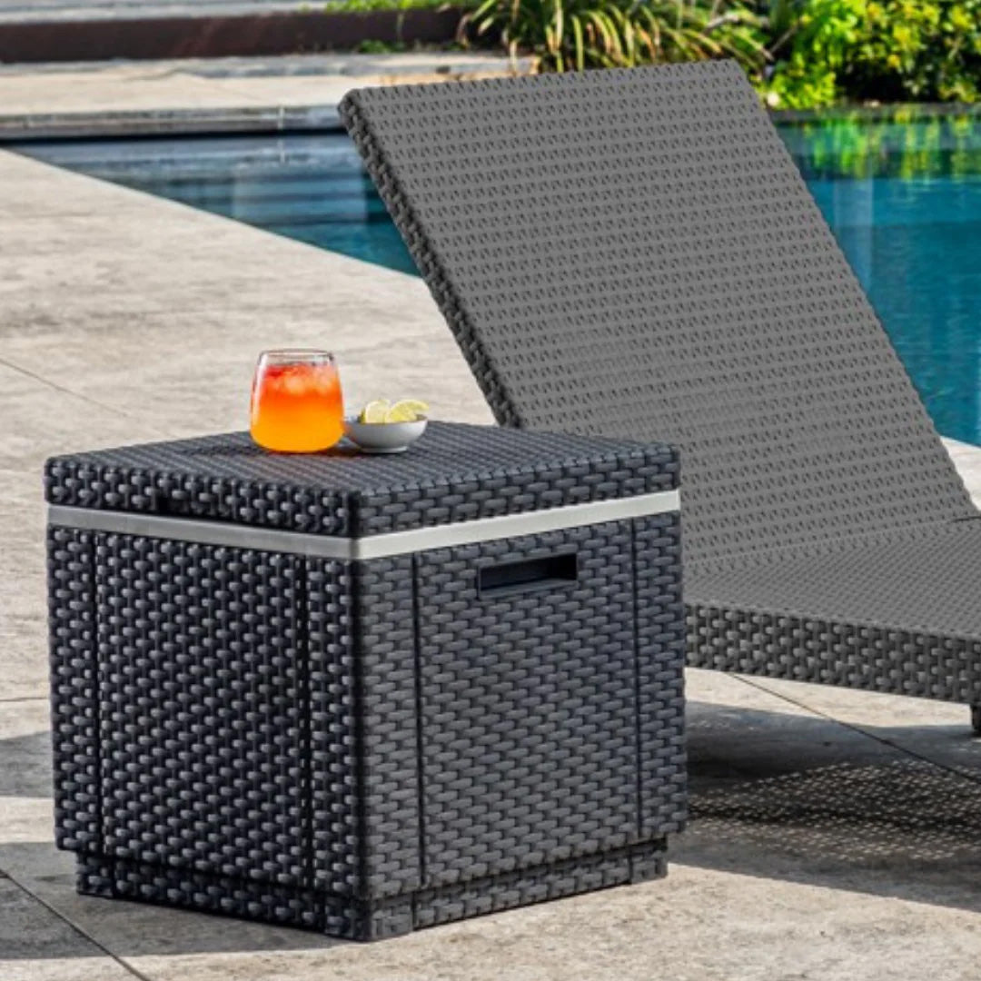 Keter Ice Cube Cooler - Side Table  - Graphite/White