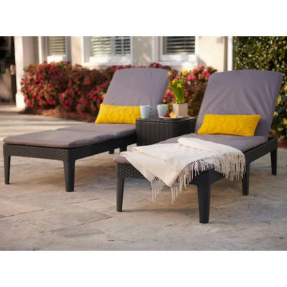 PRE ORDER: SEP. - Keter Jaipur Outdoor Sun Lounger with Cushion - 2 Pack