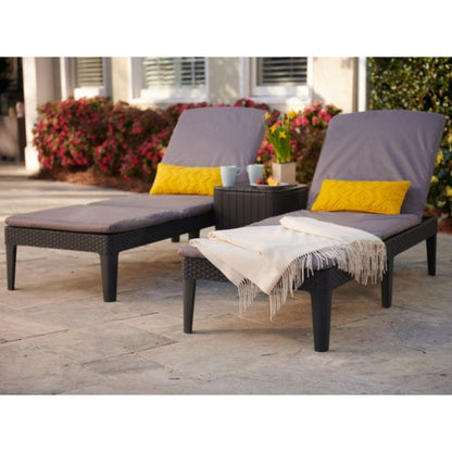 PRE ORDER: SEP. - Keter Jaipur Outdoor Sun Lounger with Cushion