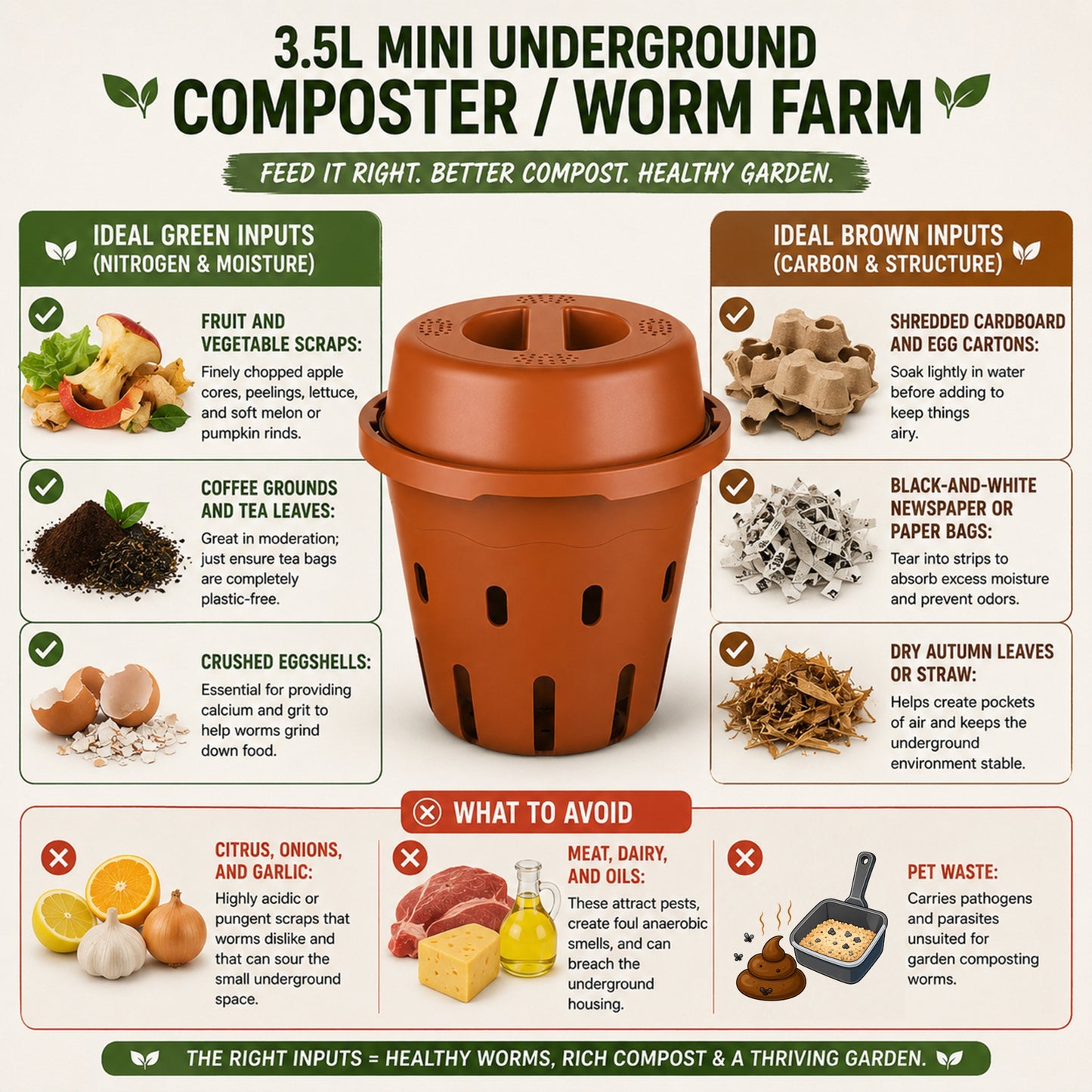 3.5L MINI Underground Composter / Worm Farm - 3 Pack