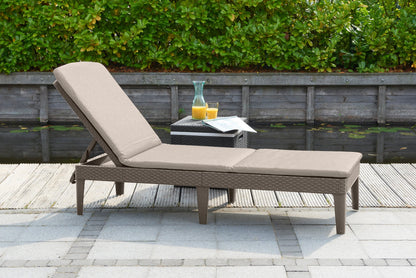 PRE ORDER: SEP. - Keter Jaipur Outdoor Sun Lounger with Cushion - Cappuccino - 2 Pack