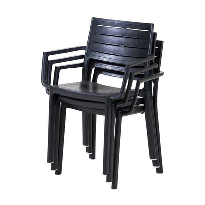 Keter Metaline Metal Look Dining Set: Black