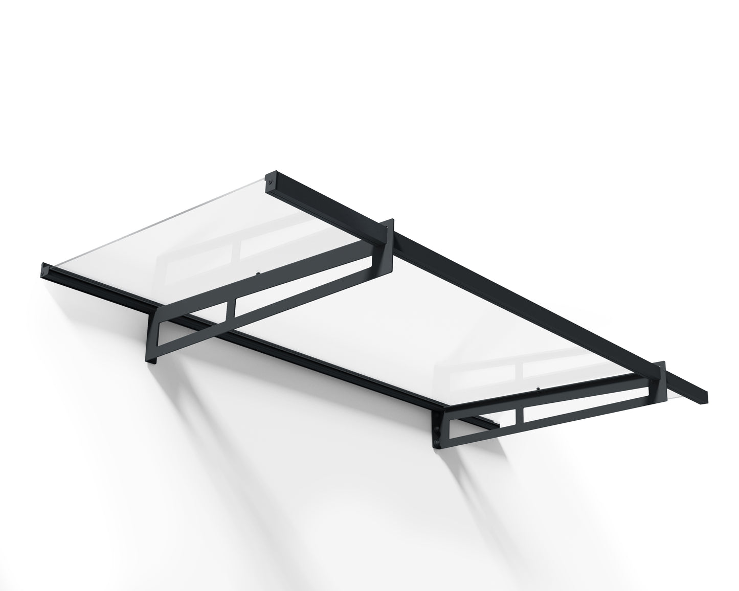 Bremen Door Awning 2.1m x 0.9m - Grey Frame With Clear Panel