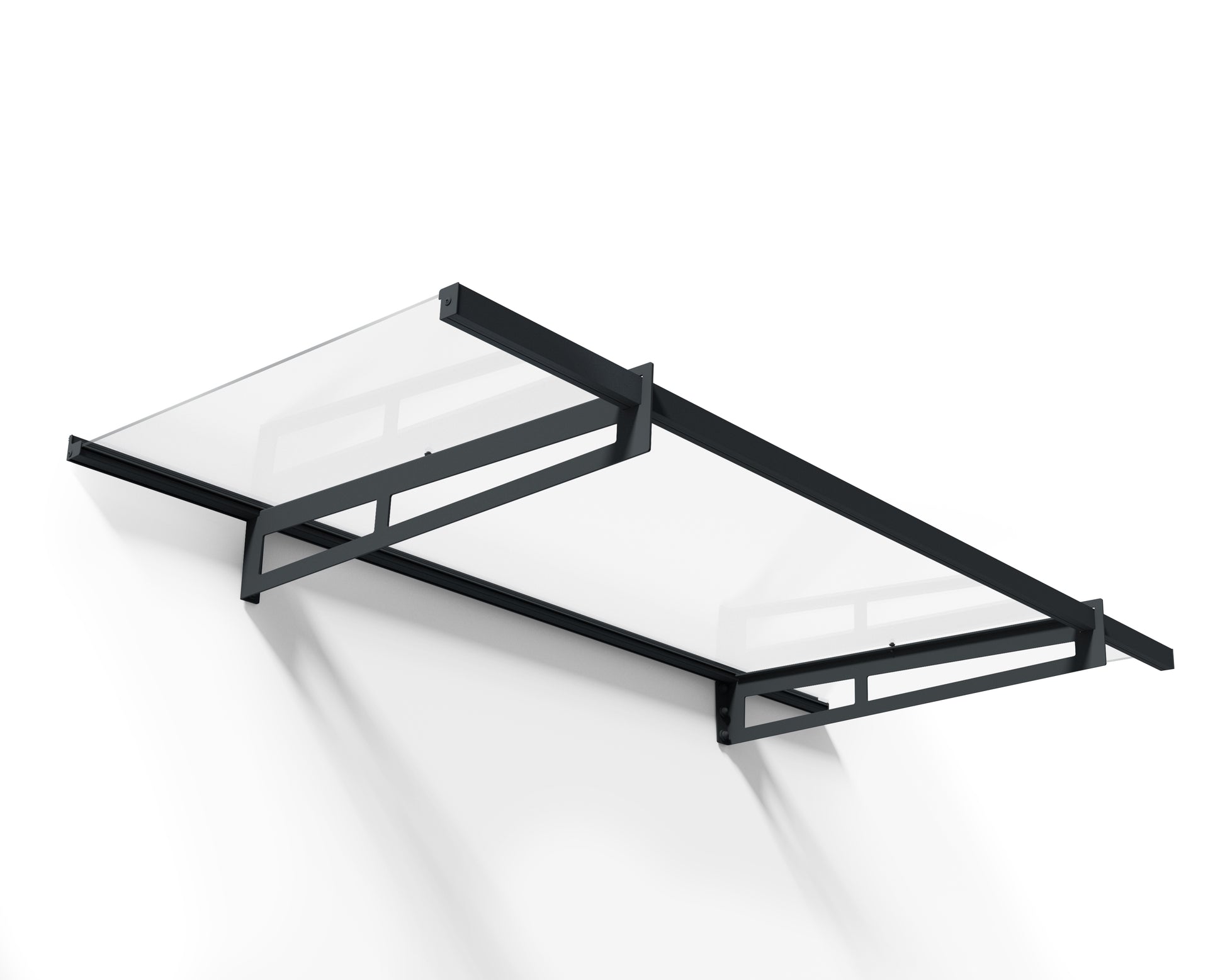 Bremen Door Awning 2.1m x 0.9m - Grey Frame With Clear Panel