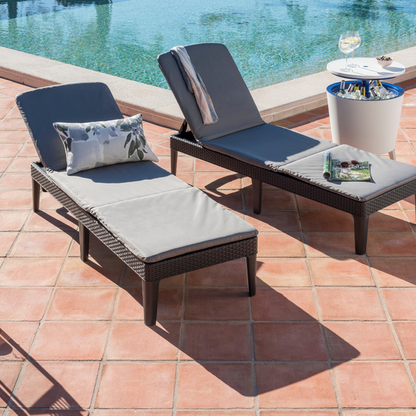 PRE ORDER: SEP. - Keter Jaipur Outdoor Sun Lounger with Cushion