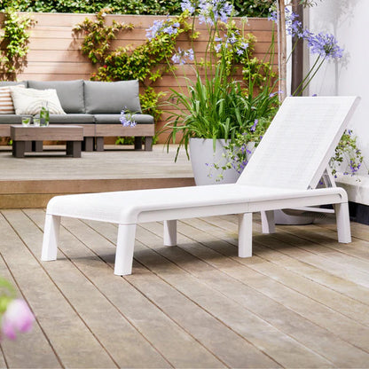 PRE ORDER: SEP. - Keter Mallorca Outdoor Sun Lounger - White