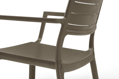PRE ORDER: SEP. - Keter Metaline Metal Look Dining Chair: Cappuccino- 6 Pack
