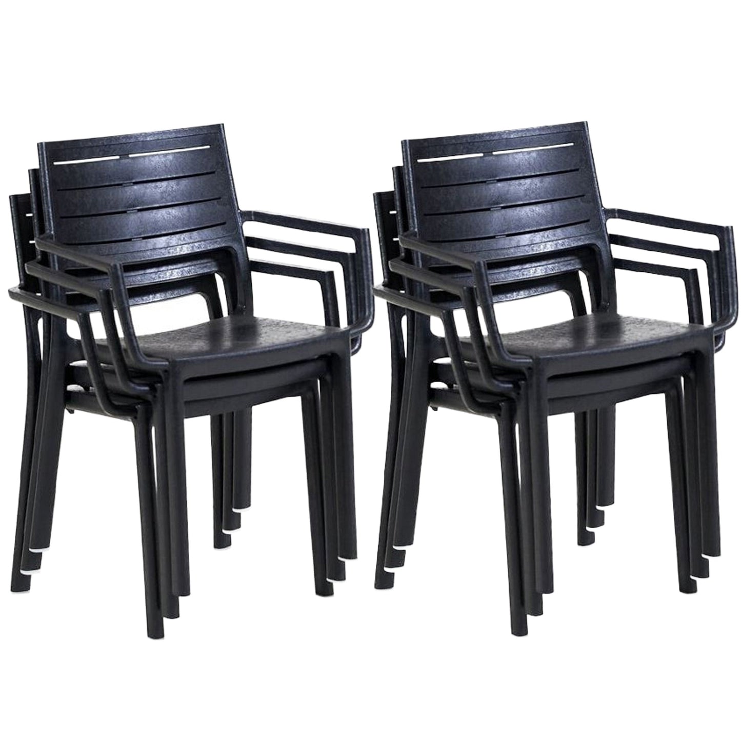 Keter Metaline Metal Look Dining Chair : Black - 6 PACK